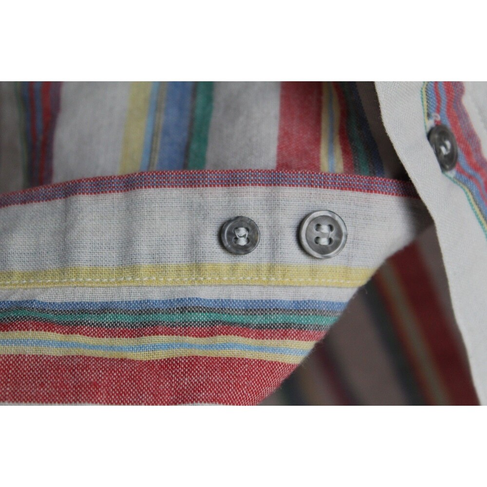 M.E. Sport Mens XL Short-sleeve Button-up Vertical Striped Shirt - Picture 13 of 14